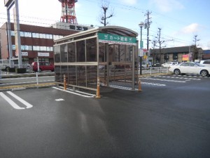 カート入れ　カーポート円柱　サイドポリカ　福井市