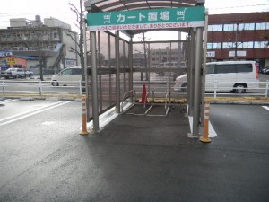 カート入れ　カーポート円柱　サイドポリカ　福井市