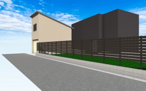 化粧ブロックとBフェンス