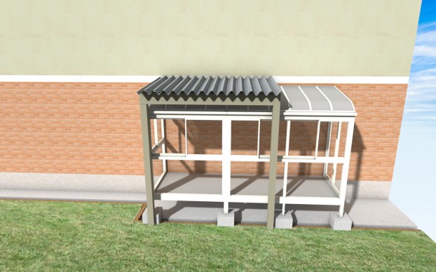 サンルーム落雪対策