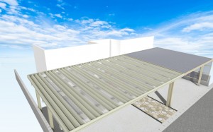 ３台用柱無しカーポート