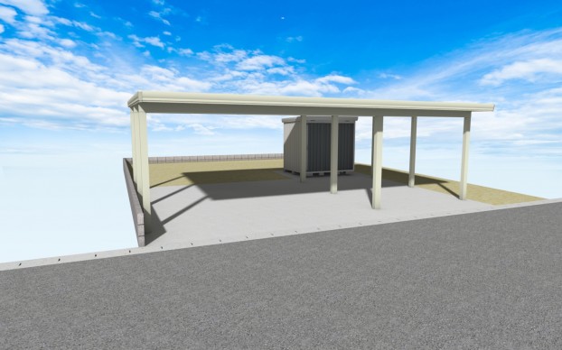 3台用カーポートと物置