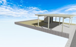 3台用カーポートと物置